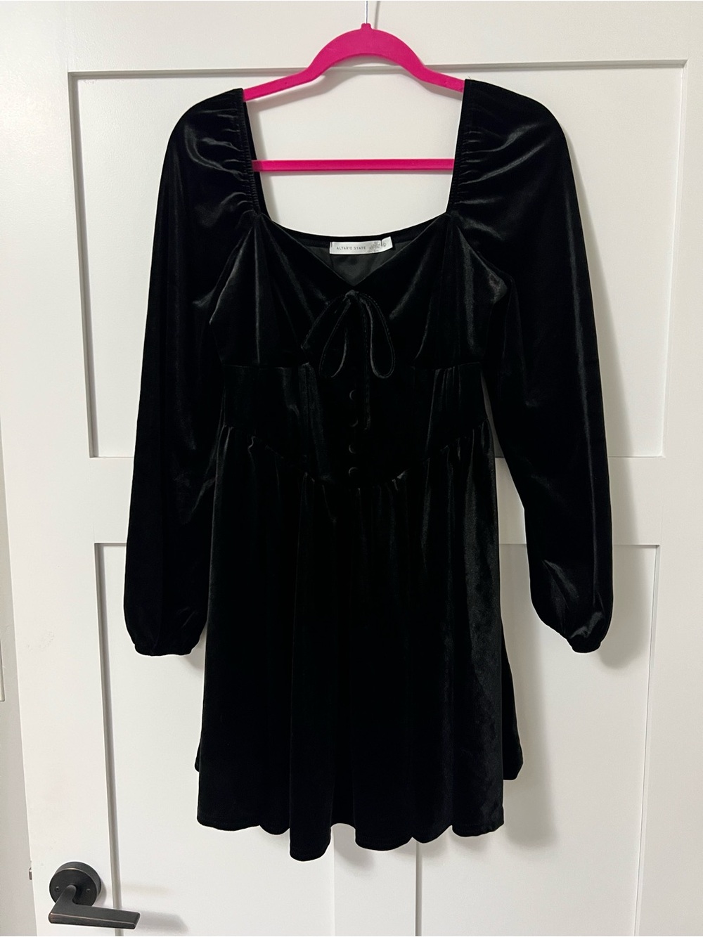 NWOT Altar’d State Black Velvet Dress